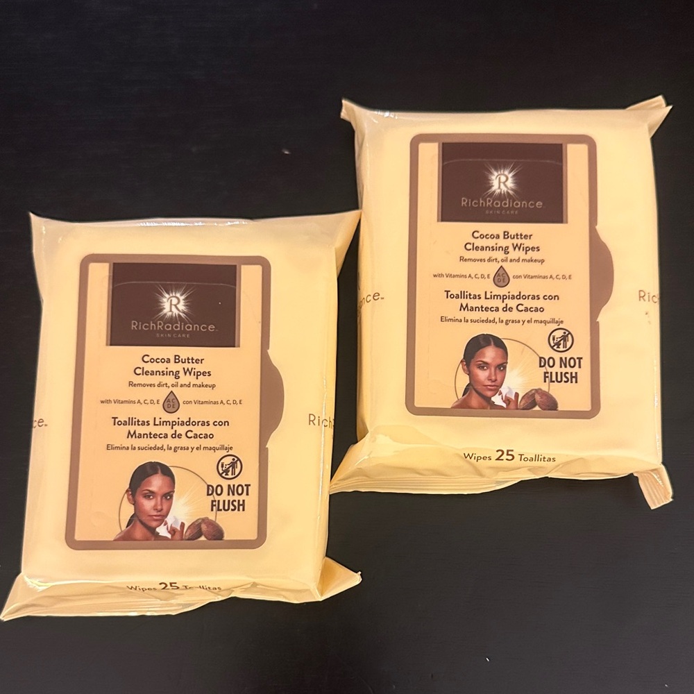 2 RichRadiance Cocoa Butter Cleansing Wipes - Yellow Pack
